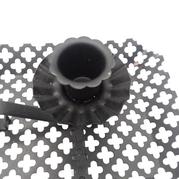 Mesh Candle Holder Centerpiece VTG Black Metal Candleabra HOMCO Votive Holder - Picture 5 of 8